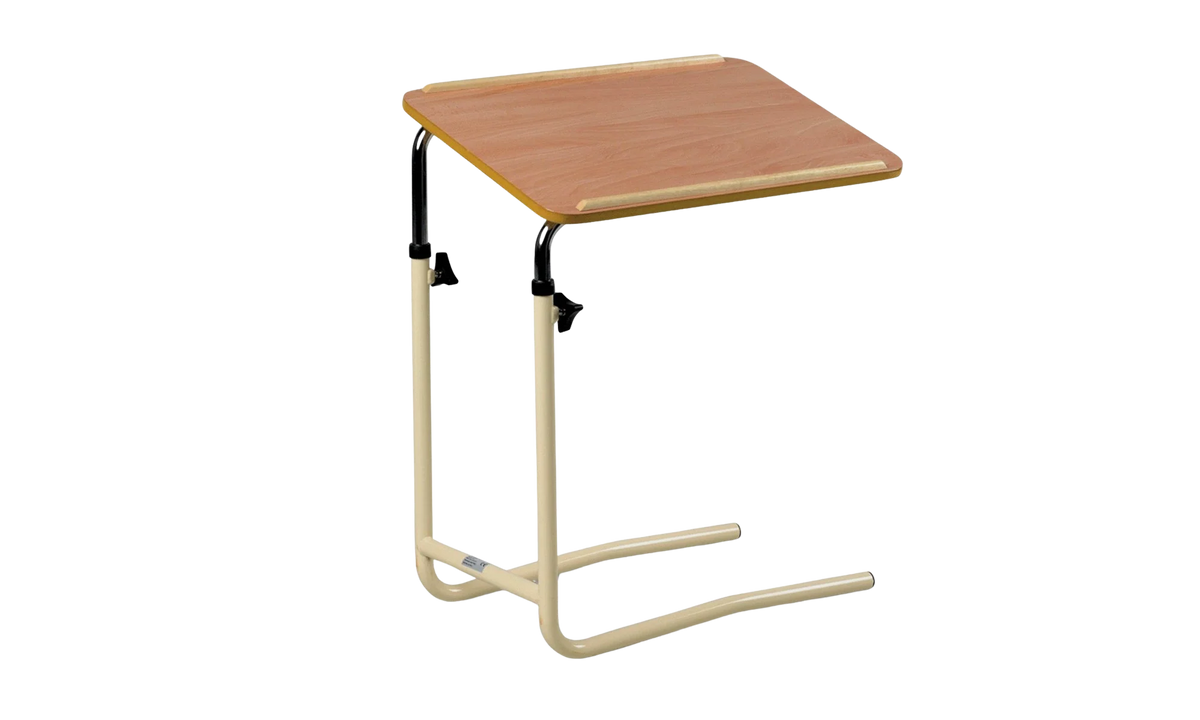 Opera Beds Mobile Overbed Table - Height Adjustable Rolling Tilt Top Food Tray Table - Main Product Image