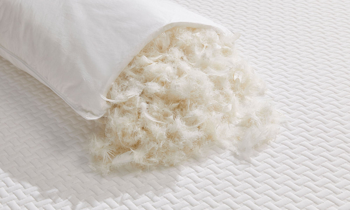 Opera Beds Duck Down & Feather Pillow - Luxury Supportive Natural Bed Pillow - Detail View 3