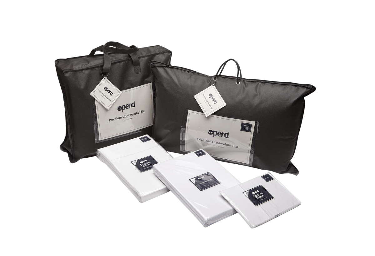 Opera Beds 100% Mulberry Silk Bedding Bundle - Luxury Hypoallergenic Duvet & Pillow - Detail View 2