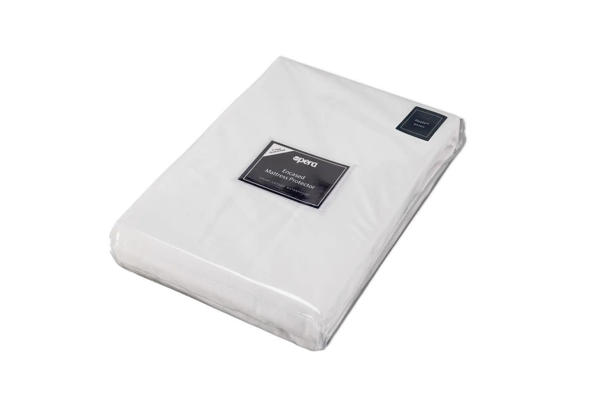 Opera Beds Waterproof Encased Mattress Protector - Breathable Full Zipper Encasement - Main Product Image