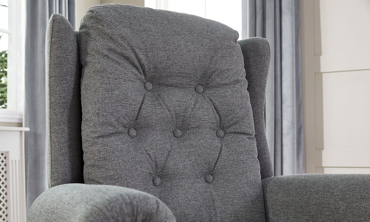 Opera Beds Parker Electric Riser Recliner Chair - Buttoned Back Motorized Lift Armchair - Detail View 7