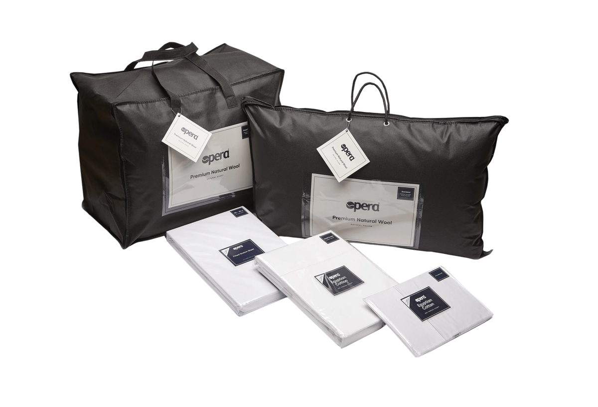 Opera Beds 100% British Wool Bedding Bundle - Temperature Regulating Duvet & Pillow - Detail View 2