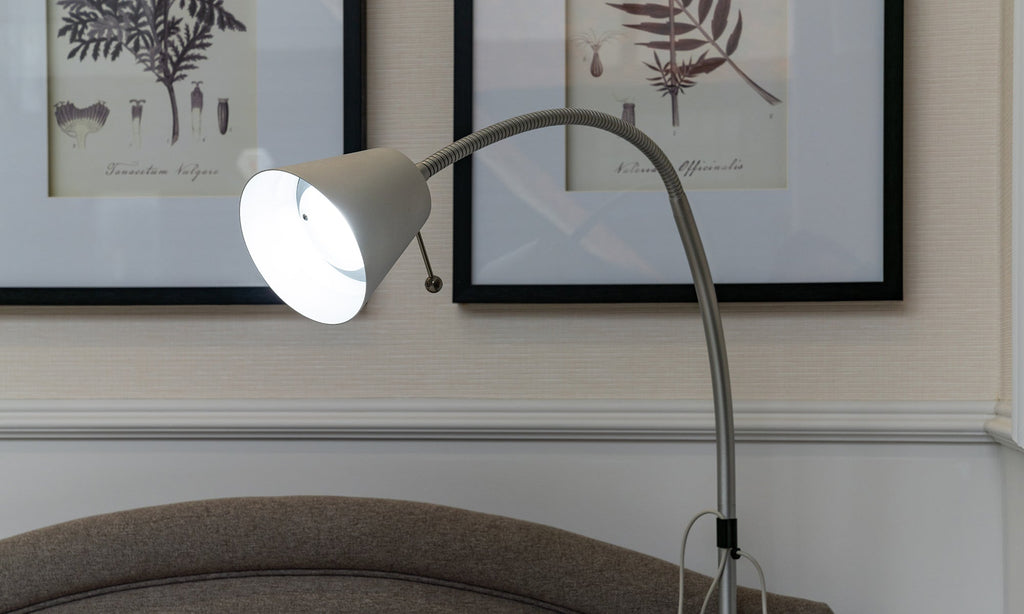 Opera Beds LED Overbed Reading Lamp - Flexible Goose Neck Bed Mounted Task Light - Detail View 3