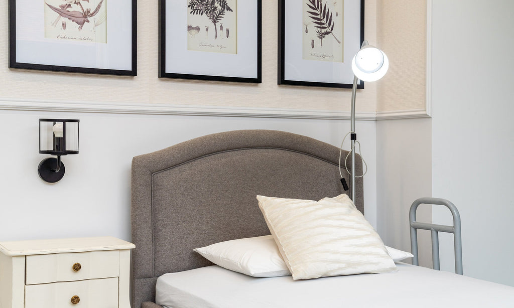Opera Beds LED Overbed Reading Lamp - Flexible Goose Neck Bed Mounted Task Light - Detail View 4