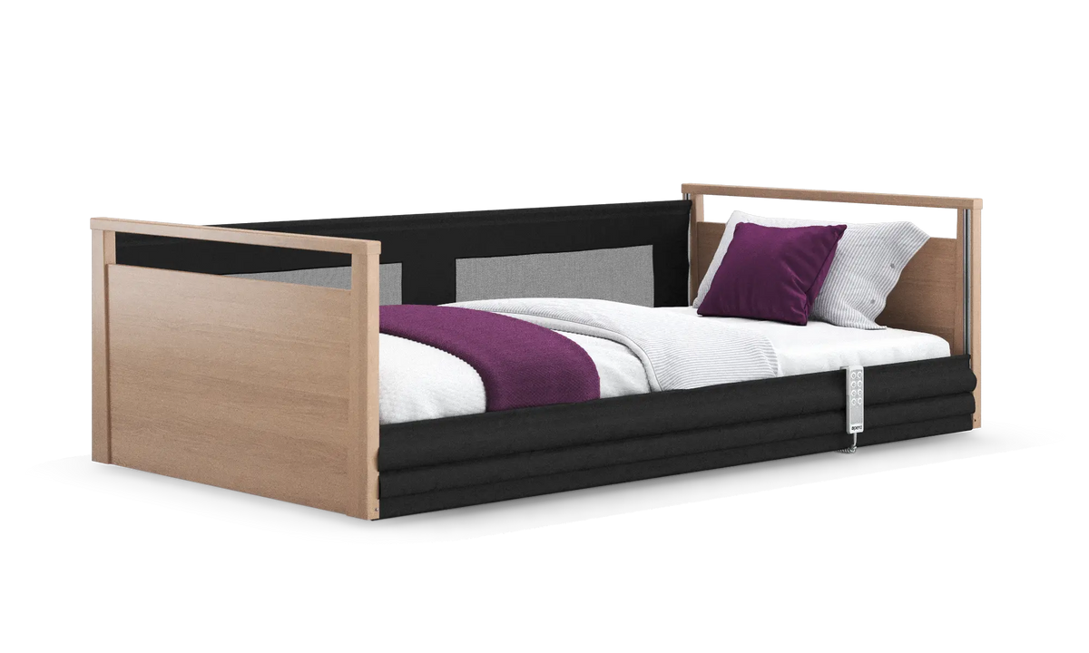 Opera Beds Solo SafeSide Electric Profiling Floor Bed - Ultra-Low Nursing Care Bed - Main Product Image