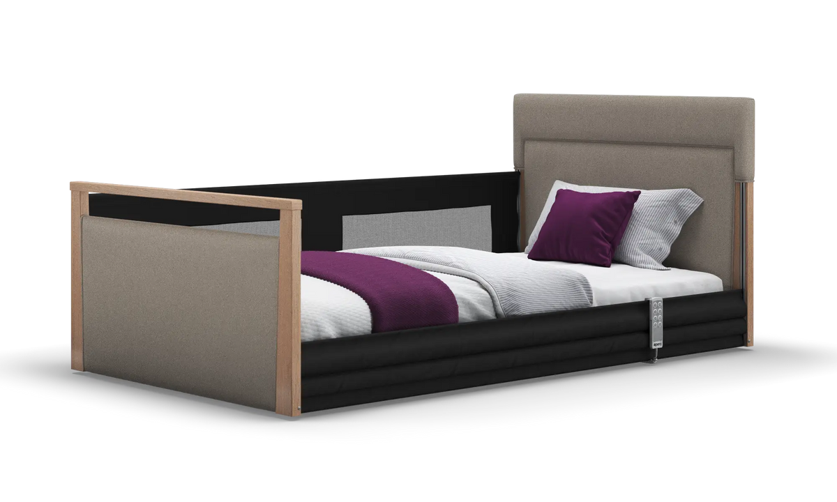 Opera Beds Solo SafeSide Upholstered Profiling Floor Bed - Ultra-Low Care Bed - Detail View 104