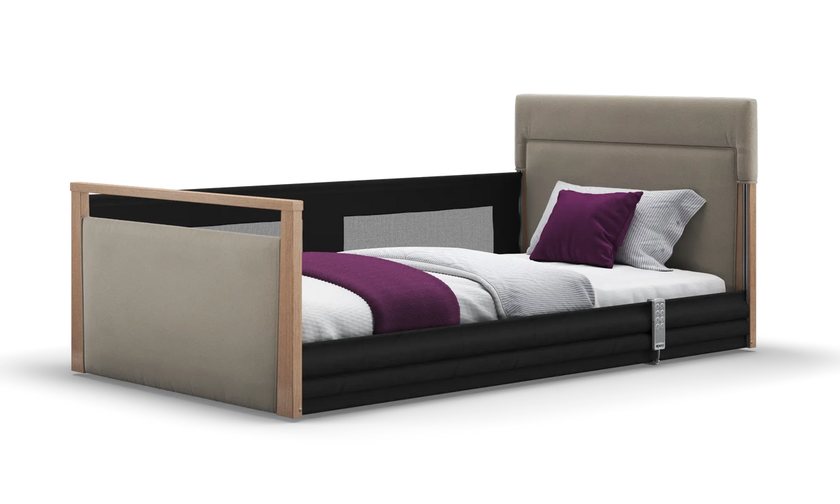 Opera Beds Solo SafeSide Upholstered Profiling Floor Bed - Ultra-Low Care Bed - Detail View 106