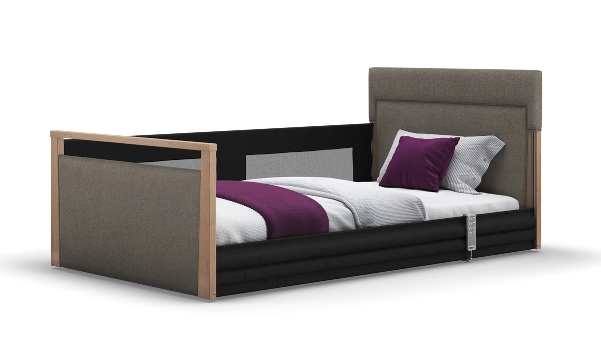 Opera Beds Solo SafeSide Upholstered Profiling Floor Bed - Ultra-Low Care Bed - Detail View 105