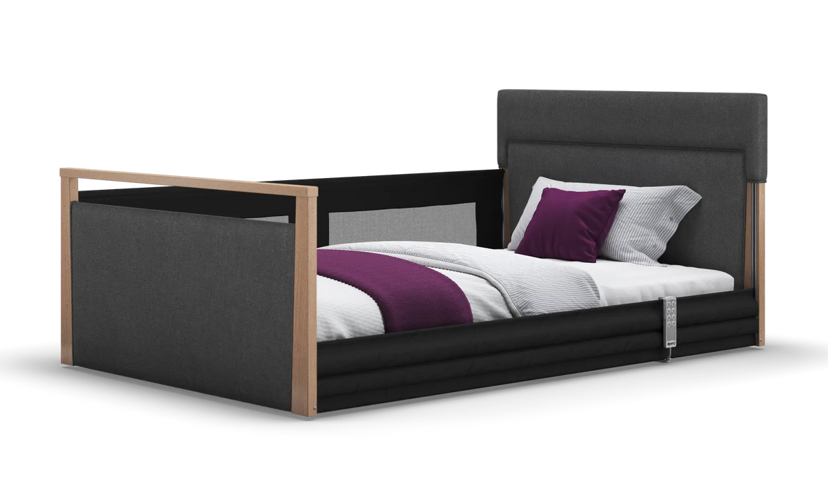 Opera Beds Solo SafeSide Upholstered Profiling Floor Bed - Ultra-Low Care Bed - Detail View 128