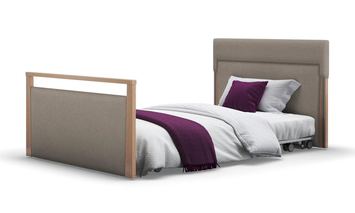 Opera Beds Solo SafeSide Upholstered Profiling Floor Bed - Ultra-Low Care Bed - Detail View 120