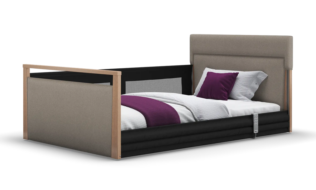 Opera Beds Solo SafeSide Upholstered Profiling Floor Bed - Ultra-Low Care Bed - Detail View 126