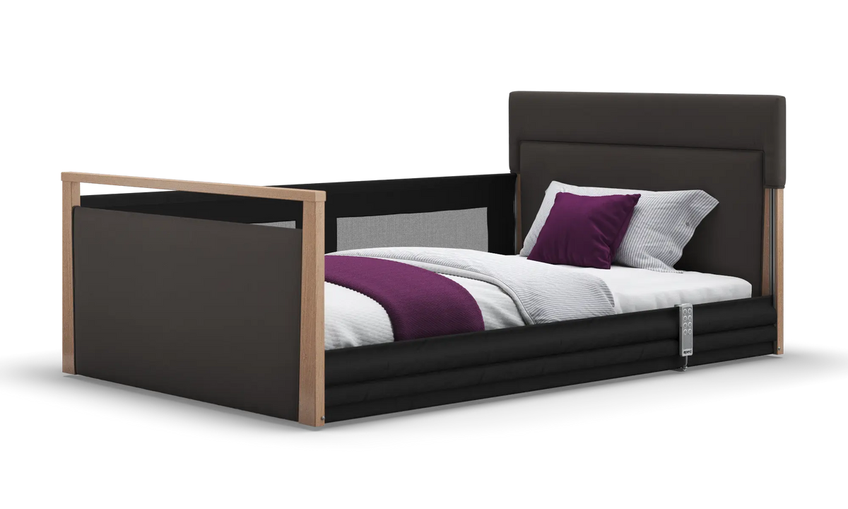 Opera Beds Solo SafeSide Upholstered Profiling Floor Bed - Ultra-Low Care Bed - Detail View 131
