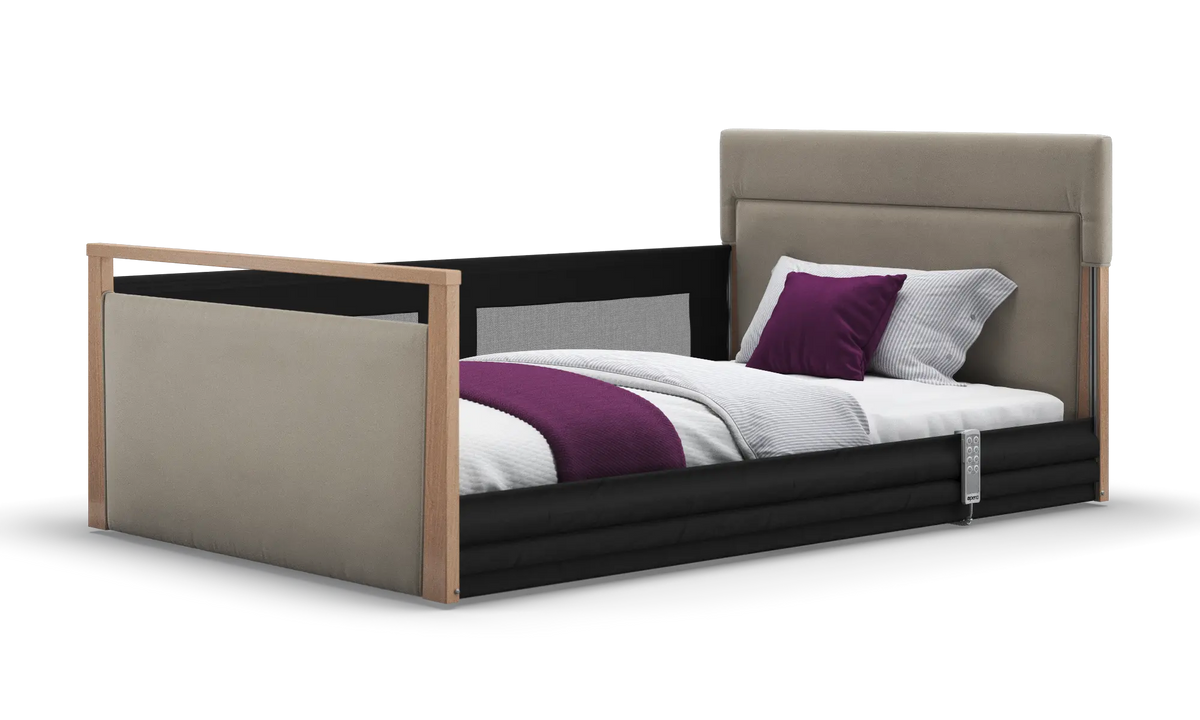 Opera Beds Solo SafeSide Upholstered Profiling Floor Bed - Ultra-Low Care Bed - Detail View 129