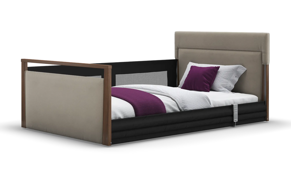 Opera Beds Solo SafeSide Upholstered Profiling Floor Bed - Ultra-Low Care Bed - Detail View 140