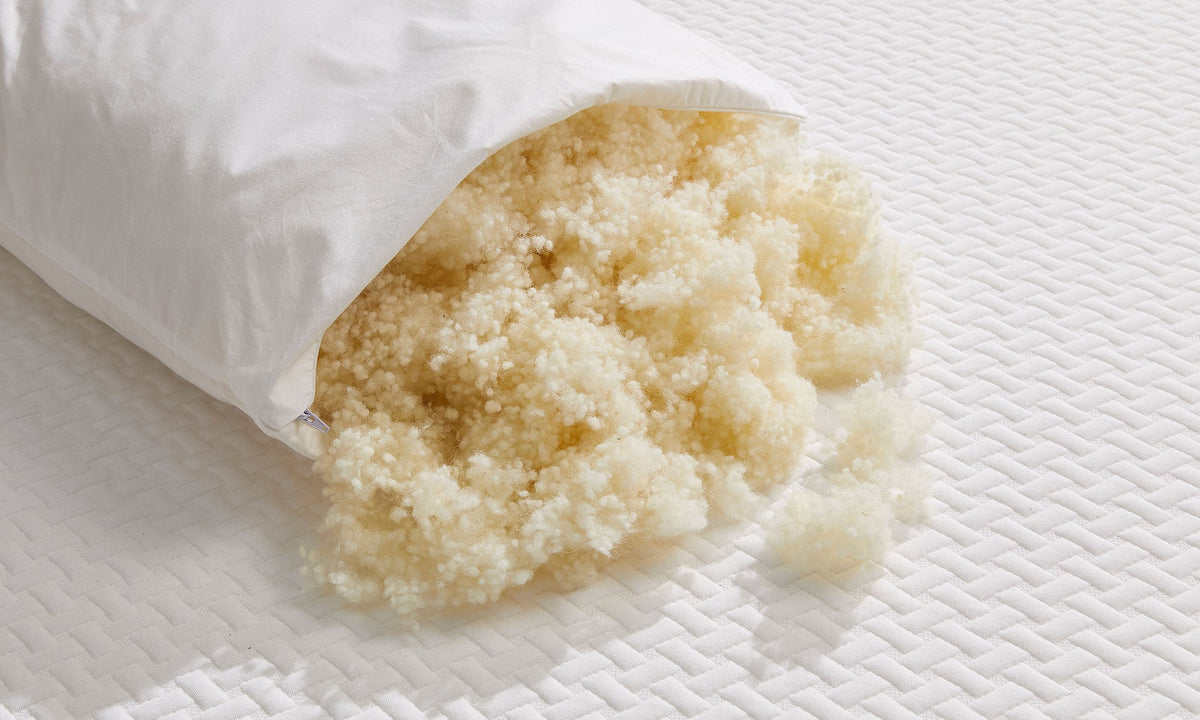 Opera Beds 100% Natural Wool Pillow - Supportive Moisture-Wicking Bed Pillow - Detail View 3