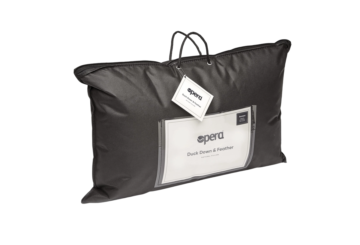 Opera Beds Duck Down & Feather Pillow - Luxury Supportive Natural Bed Pillow - Detail View 2