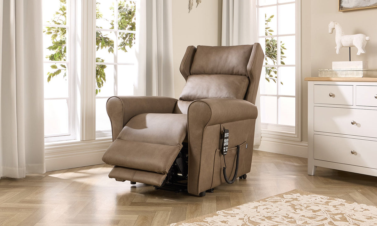 Opera Beds Flynn Electric Riser Recliner Chair - Waterfall Back Tilt-in-Space Lift Chair - Detail View 2