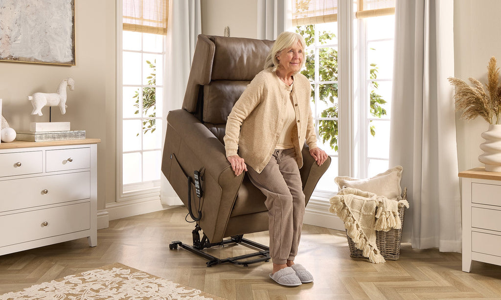 Opera Beds Flynn Electric Riser Recliner Chair - Waterfall Back Tilt-in-Space Lift Chair - Detail View 3