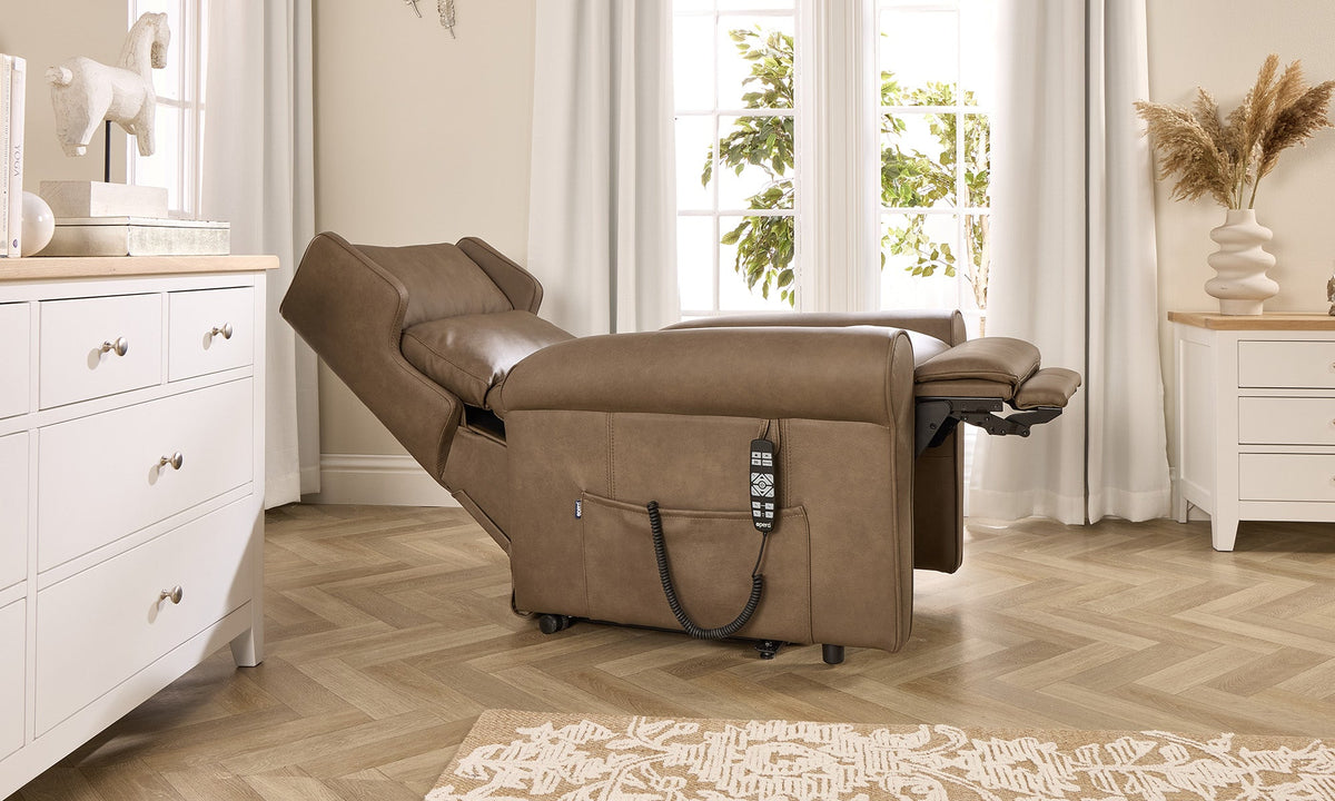 Opera Beds Flynn Electric Riser Recliner Chair - Waterfall Back Tilt-in-Space Lift Chair - Detail View 5