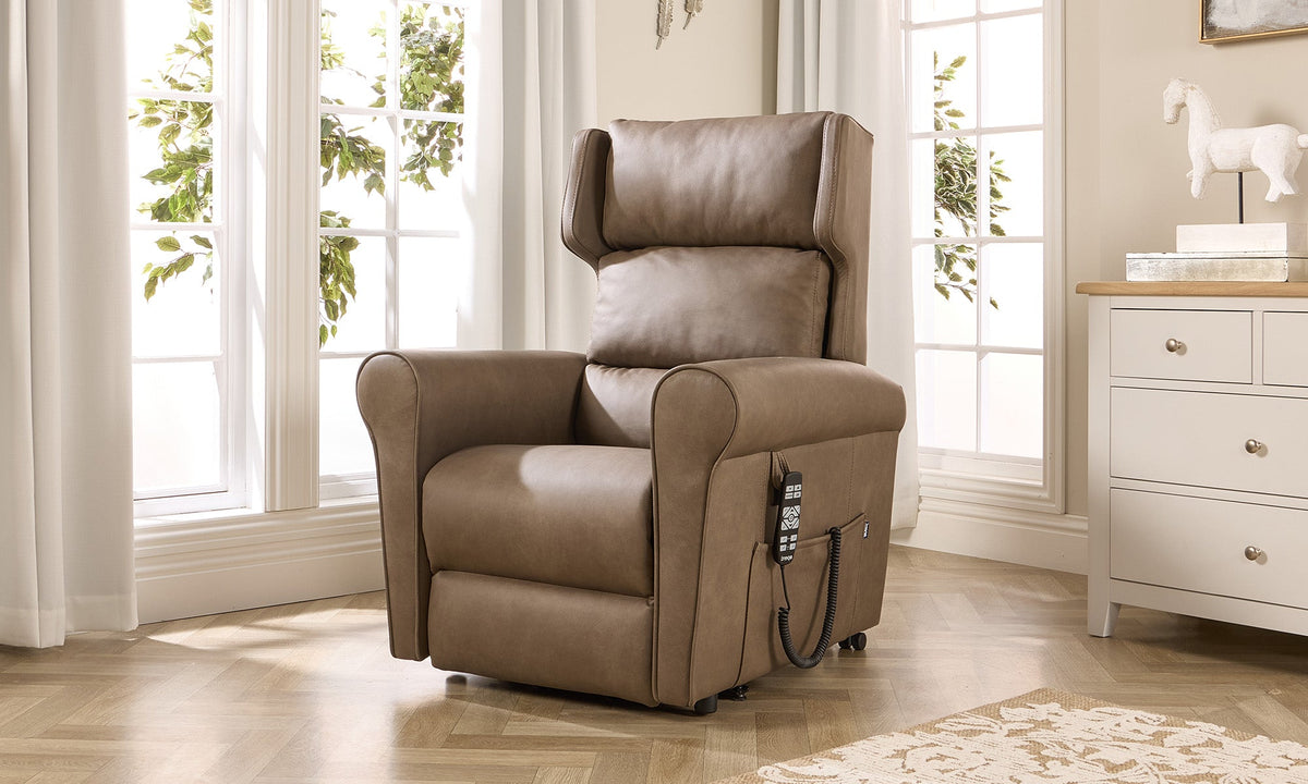 Opera Beds Flynn Electric Riser Recliner Chair - Waterfall Back Tilt-in-Space Lift Chair - Main Product Image