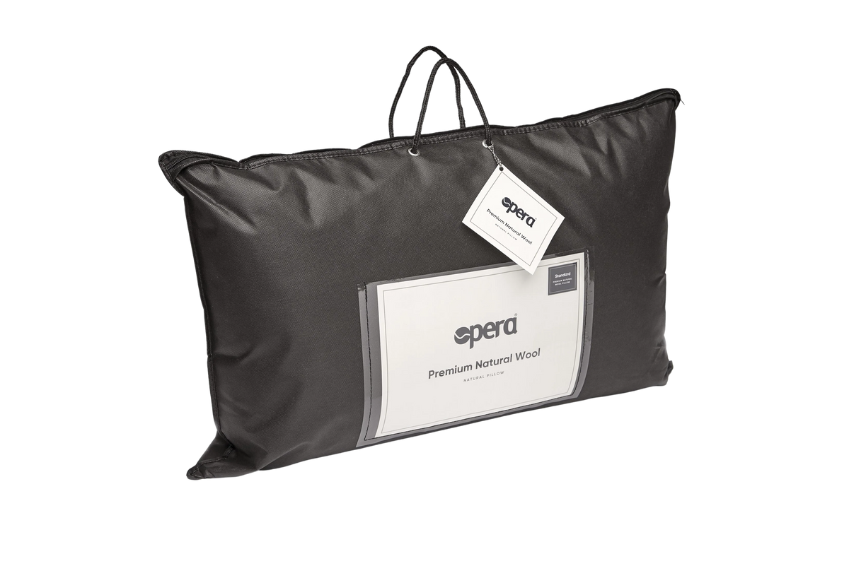 Opera Beds 100% Natural Wool Pillow - Supportive Moisture-Wicking Bed Pillow - Detail View 2